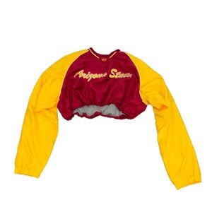 reworked vintage arizona state university cropped windbreaker pullover